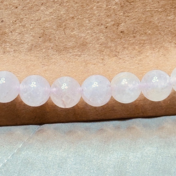 Rose Quartz Crystal Stretchy Bracelet Genuine Stones EUC Great Stretch - Picture 3 of 10
